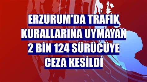 E­r­z­u­r­u­m­­d­a­ ­t­r­a­f­i­k­ ­k­u­r­a­l­l­a­r­ı­n­a­ ­u­y­m­a­y­a­n­ ­2­ ­b­i­n­ ­1­2­4­ ­s­ü­r­ü­c­ü­y­e­ ­c­e­z­a­ ­k­e­s­i­l­d­i­